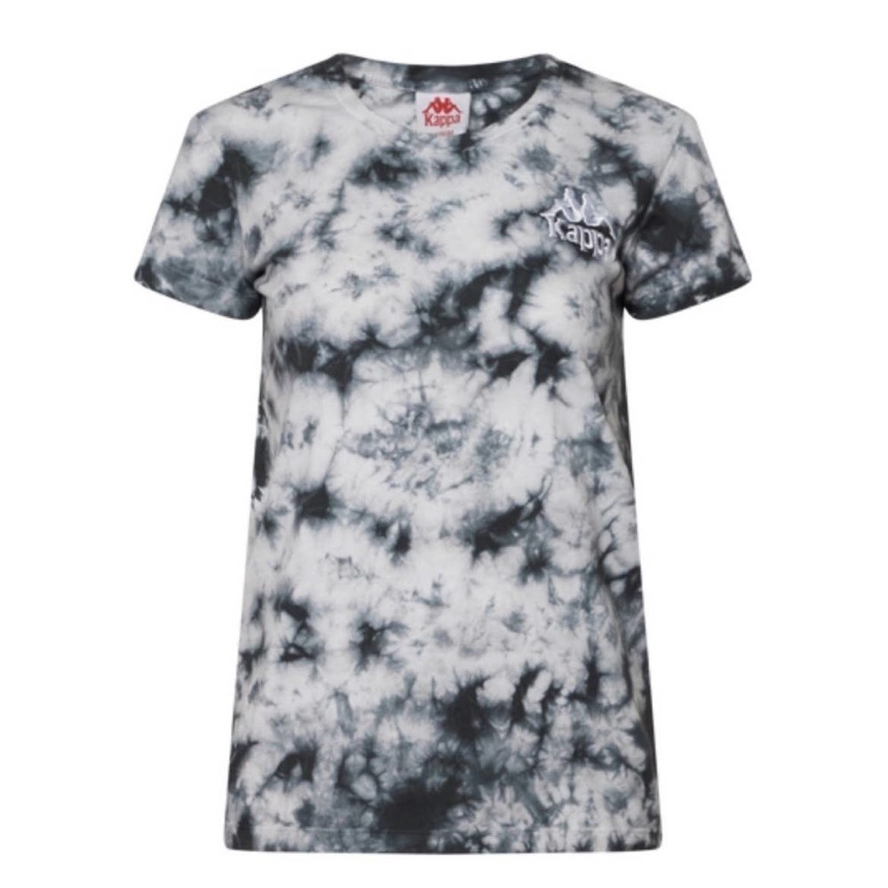 Kappa T-Shirt Ciavan Tie Dye Embroidered Bkack/White Tee Small